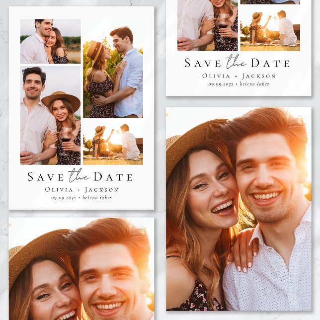 Save The Date Mariage de collection multi-photos moderne (Créateur téléchargé)