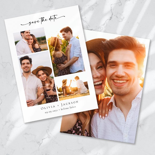 Save The Date Mariage de collection multi-photos moderne (Créateur téléchargé)