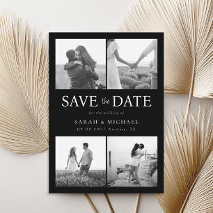 Save The Date Mariage de collection photo noir et blanc moderne