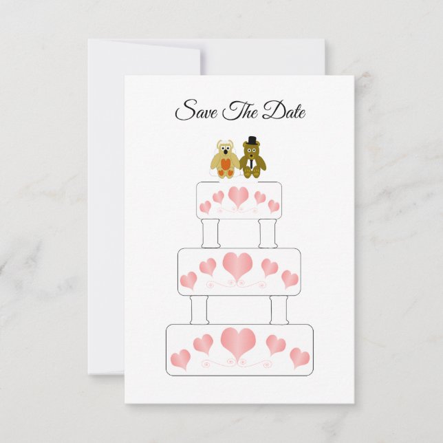 Save The Date Mariage de conception de gâteau mariage (Devant)