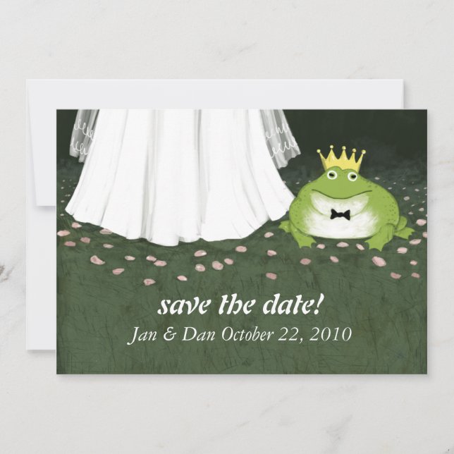 Save The Date Mariage de Conte de Fée Grenouille Prince Sauvegar (Devant)