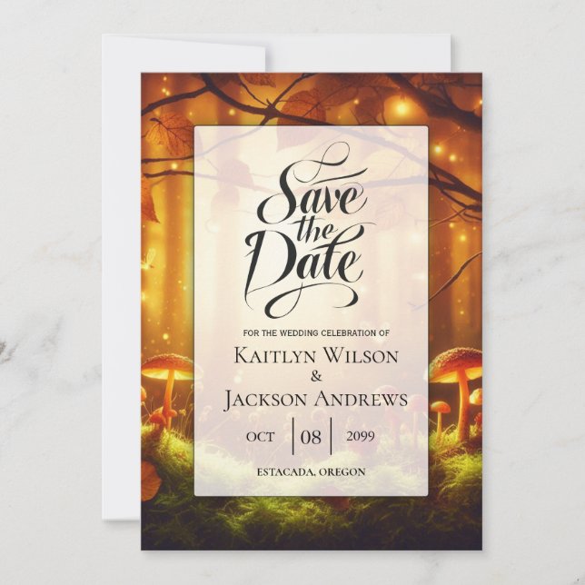 Save The Date Mariage de conte de fées dans la forêt magique d'a (Devant)