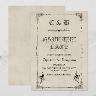 Save The Date Mariage de conte de fées vintage dans un livre d'h