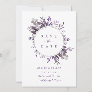 Save The Date Mariage de courroie botanique de lavande