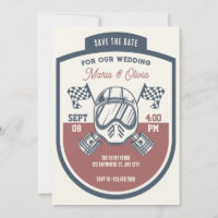 Mariage de course de moto rétro
