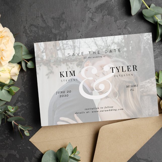 Save The Date Mariage de couverture photo moderne et élégant (Créateur téléchargé)
