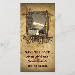 Save The Date mariage de cowboy vintage