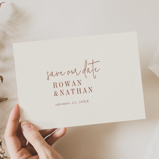 Save The Date Mariage de crème Boho Chic Moderne (Créateur téléchargé)