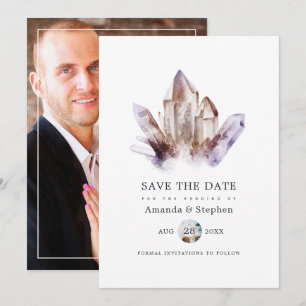Save The Date Mariage de cristal Amethyst Photo