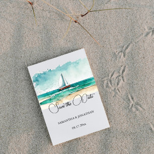 Save The Date Mariage de croisière, aquarelle minimaliste modern