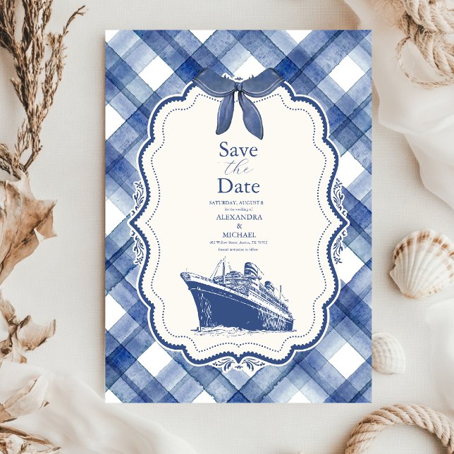 Save The Date Mariage de croisière bleu marine (Créateur téléchargé)