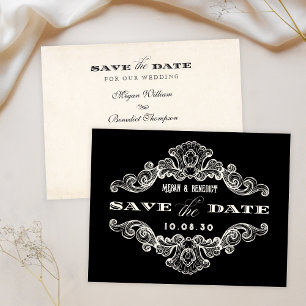Save The Date mariage de décoration gothique vintage
