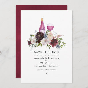 Save The Date Mariage de dégustation de vins roses et bordeaux