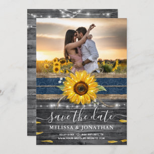 Save The Date Mariage de dentelle de la Marine Rustique