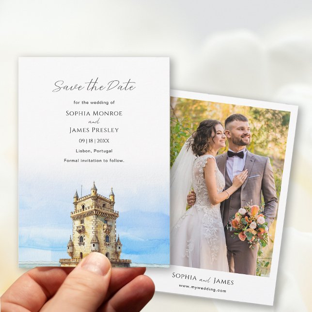 Save The Date Mariage de destination à Lisbonne Portugal (Lisbon Portugal Destination Wedding Save The Date)