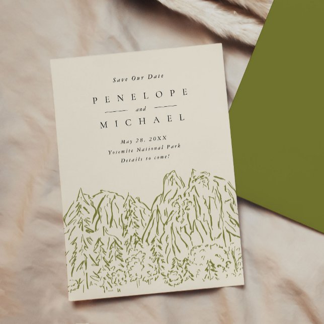 Save The Date Mariage de destination au Parc national de Yosemit (Yosemite National Park Destination Wedding Save The Date)