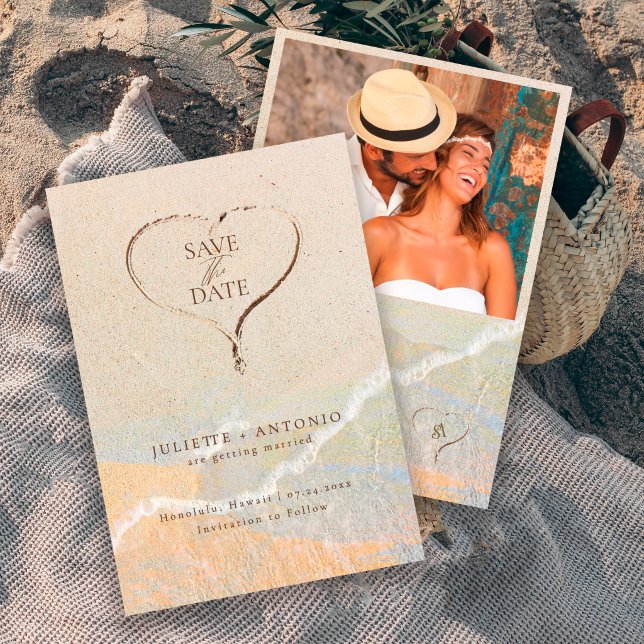 Save The Date Mariage de destination Bohème Chic sur la plage av (Créateur téléchargé)