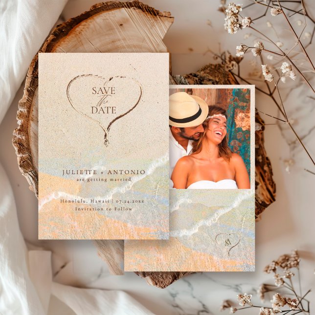 Save The Date Mariage de destination bohème rustique sur la plag (Créateur téléchargé)