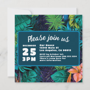 Save The Date Mariage de Destination dans la Jungle Tropicale Bl