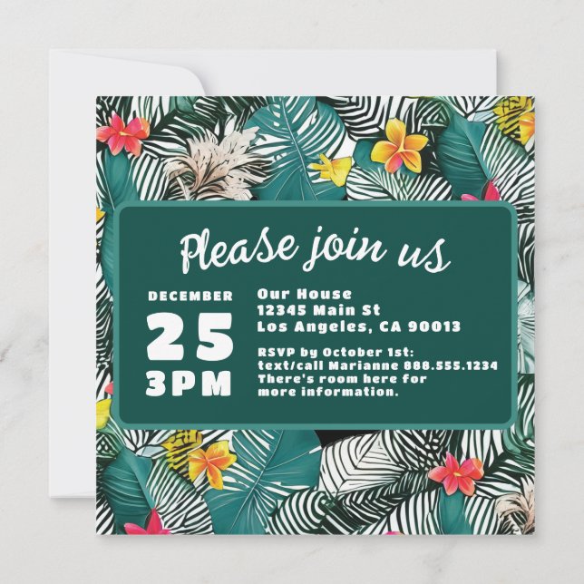 Save The Date Mariage de Destination dans la Jungle Tropicale de (Dos)