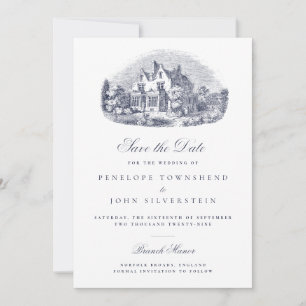 Save The Date Mariage de Destination dans un Élégant Manoir Angl