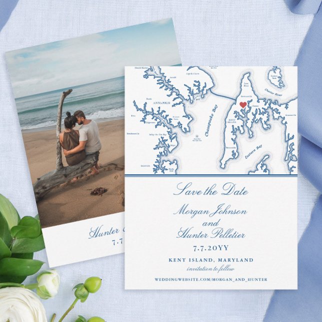 Save The Date Mariage de destination de Kent Island Maryland (This Kent Island Save the Date is perfect for your coastal destination wedding)