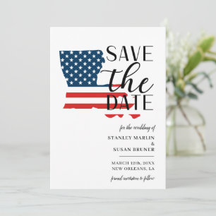 Save The Date Mariage de destination de l'État américain patriot