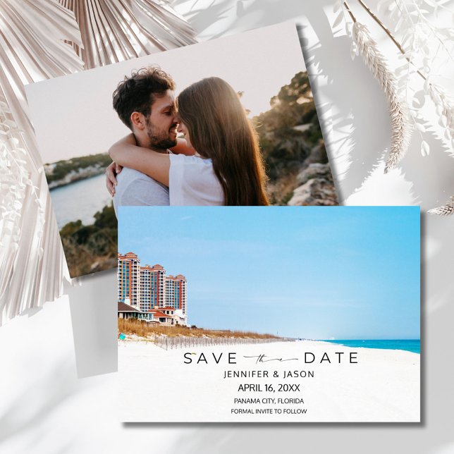 Save The Date Mariage de Destination de Plage Photo Enregistrer  (Beach Destination Wedding Photo Save the Date)