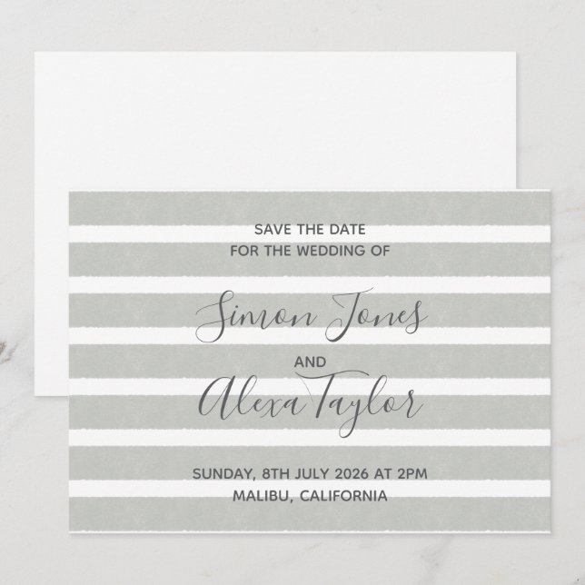 Save The Date Mariage de destination de plage, sauvez la date (Devant / Derrière)