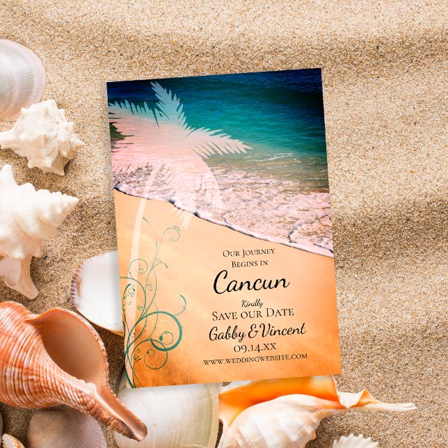 Save The Date Mariage de destination de plage tropicale (Créateur téléchargé)