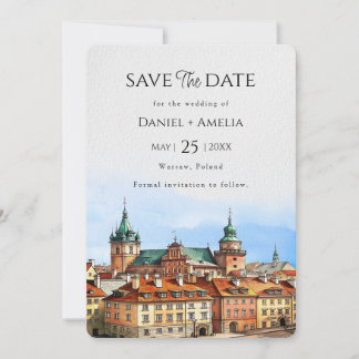 Save The Date Mariage de destination de Varsovie Pologne