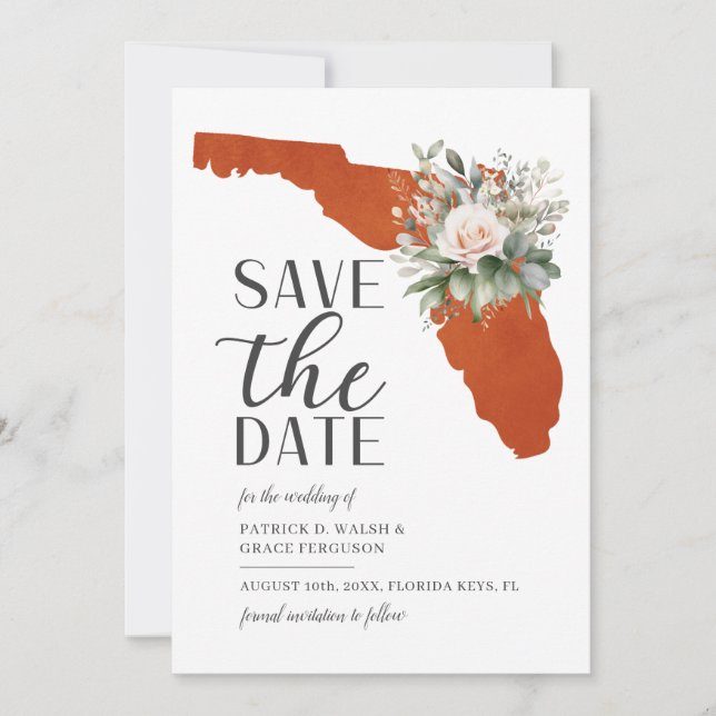 Save The Date Mariage de destination Floride Coucher de soleil o (Devant)