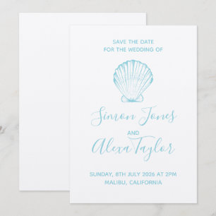 Save The Date Mariage de destination moderne à la plage, date à