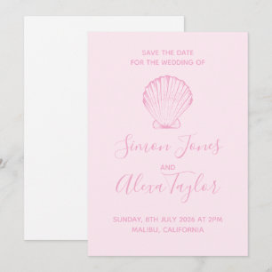 Save The Date Mariage de destination moderne à la plage, date à 