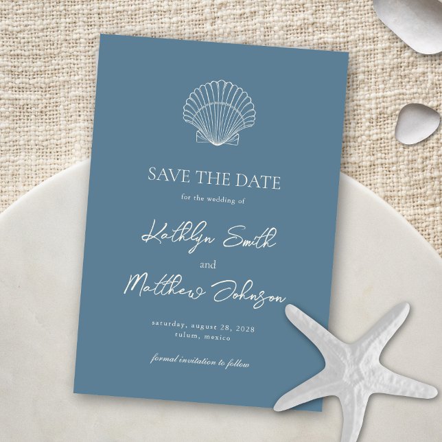 Save The Date Mariage de destination océanique sur la plage de c (Créateur téléchargé)