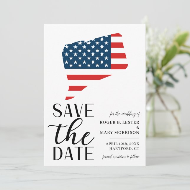 Save The Date Mariage de destination patriotique dans l'État amé (Debout devant)