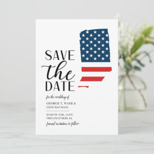 Save The Date Mariage de destination patriotique dans l'État d'I
