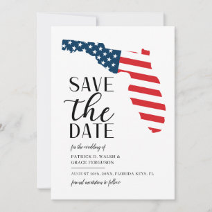 Save The Date Mariage de destination patriotique en Floride