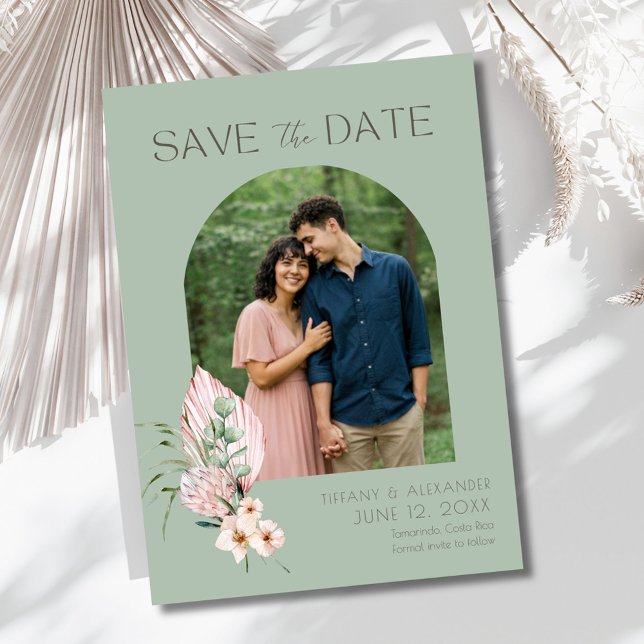 Save The Date Mariage de destination photo d'archipel de plage t (Elegant Beach Tropical Photo Wedding Save The Date)