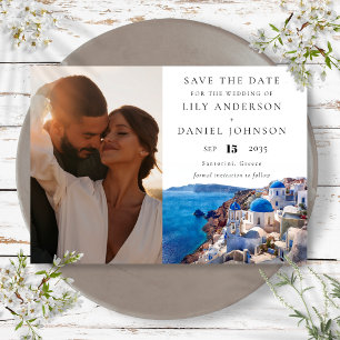 Save The Date Mariage de destination photo Santorin Grèce