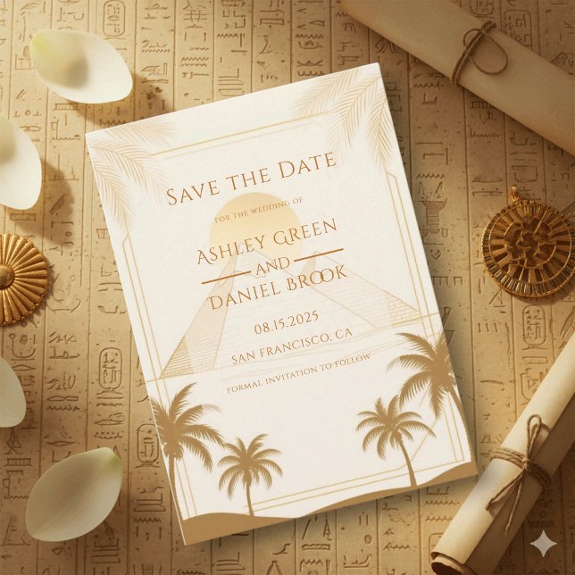 Save The Date Mariage de Destination Pyramides de Gizeh Égypte A (Créateur téléchargé)