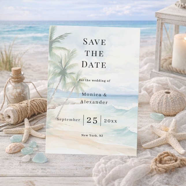 Save The Date Mariage de destination tropical sur la plage (Créateur téléchargé)