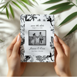Save The Date Mariage de Destination Tropical Toile Vintage