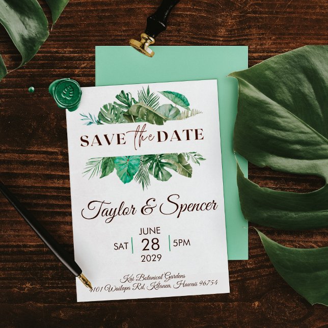 Save The Date Mariage de destination tropicale Enregistrer les d (Créateur téléchargé)