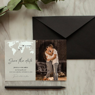 Save The Date Mariage de destination vert sauge à sauvegarder la