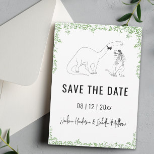 Save The Date Mariage de dinosaures drôle vert Enregistrer la da
