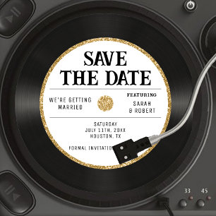 Save The Date Mariage de disques de vinyle de Parties scintillan