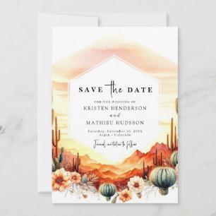 Save The Date Mariage de Earthy Desert Cactus