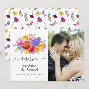 Save The Date Mariage de fête espagnole florale aquarelle Photo