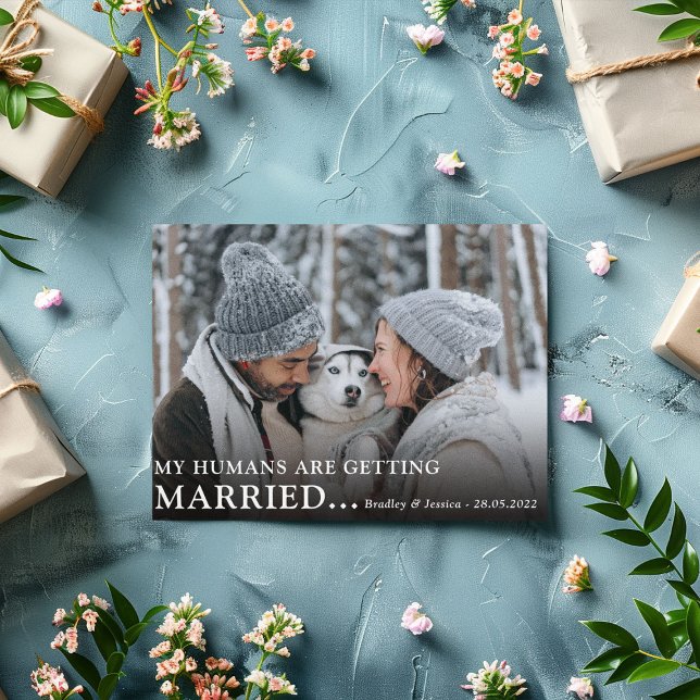 Save The Date Mariage de Fiançailles photo mignon 'Dog Owners' (Créateur téléchargé)